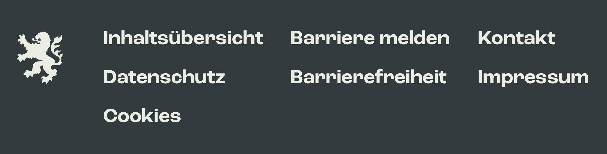 Bild von Schaltflächen zur Inhaltsübersicht, zur Seite "Barriere melden", zu "Cookies", zum Kontakt, zum Datenschutz, zur Barrierefreiheit, zum Impressum, zu den Cookies.